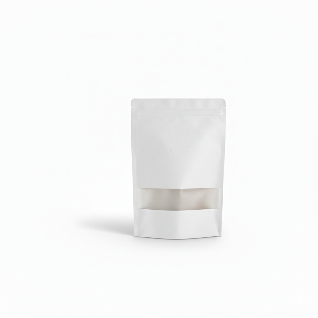 White kraft window Stand-up Pouches